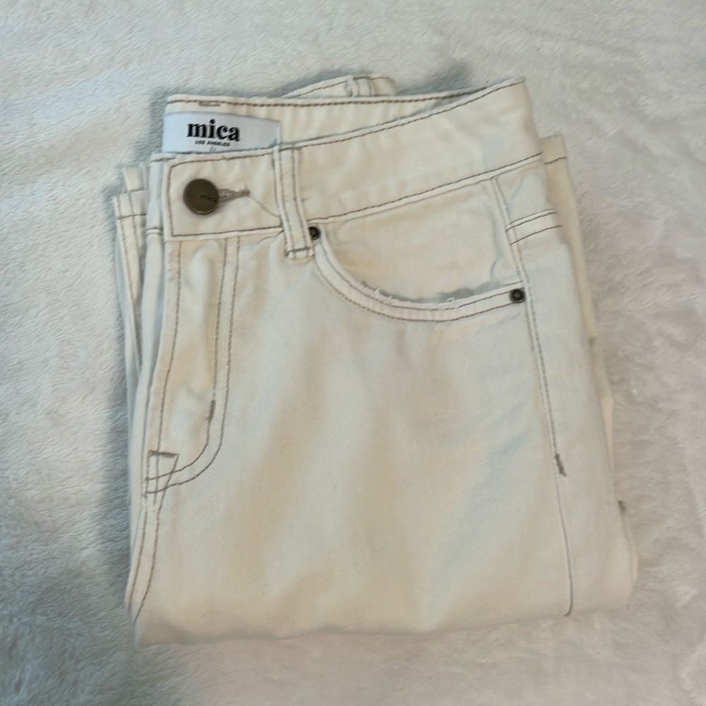 Mica Los Angeles Cream Bootcut Jeans